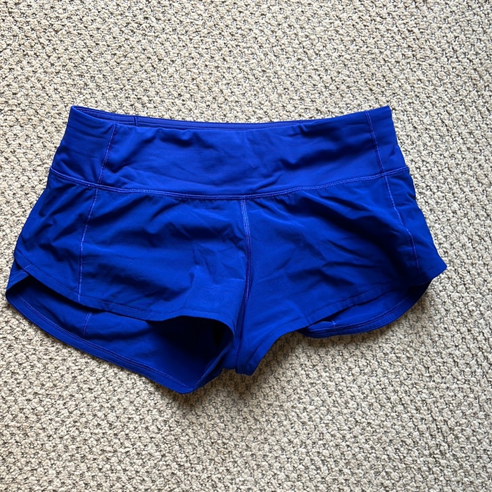 Lululemon blue 2.5 inch speed up shorts